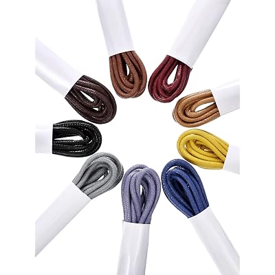 Jovitec Waxed Oxford Shoelaces Cotton Round Waxed Shoe Laces for Dress Shoes, 9 Colors