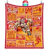 Football Blanket Gifts for Men 50" X 60", City Football Lovers Fan Gifts Merch Gear Suff Sports Fan Throw Blankets for Sofa Bed Bedroom Living Room Red