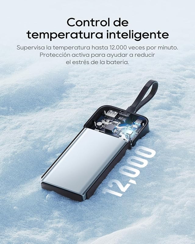 Power Bank 20000mAh Batería Externa Carga Rápida 40W Cable USB C Integrado PD3.0 Cargador Portátil LED Compatible con iPhone 17/16/15, Samsung S24/S25, Xiaomi, iPad