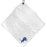 Team Golf NFL Detroit Lions Microfiber Towel - 15" X 15" (White) with Carabiner Clip, Premium Microfiber with Deep Waffle Pockets - Superior Water Absorption and Quick Dry Golf Cleaning Towel