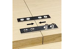 ENNDURE Pack of 8 | Clamping Mending Plate | Straight Steel Bracket Brace Repair Tabletop, Panel Connector | Galvanized Wood Table Top, Leg, Connecting | Clamp Fastener Draw Bolt Joint Furniture Woodworking