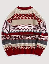 Flygo Men's Vintage Grandpa Sweater Crewneck