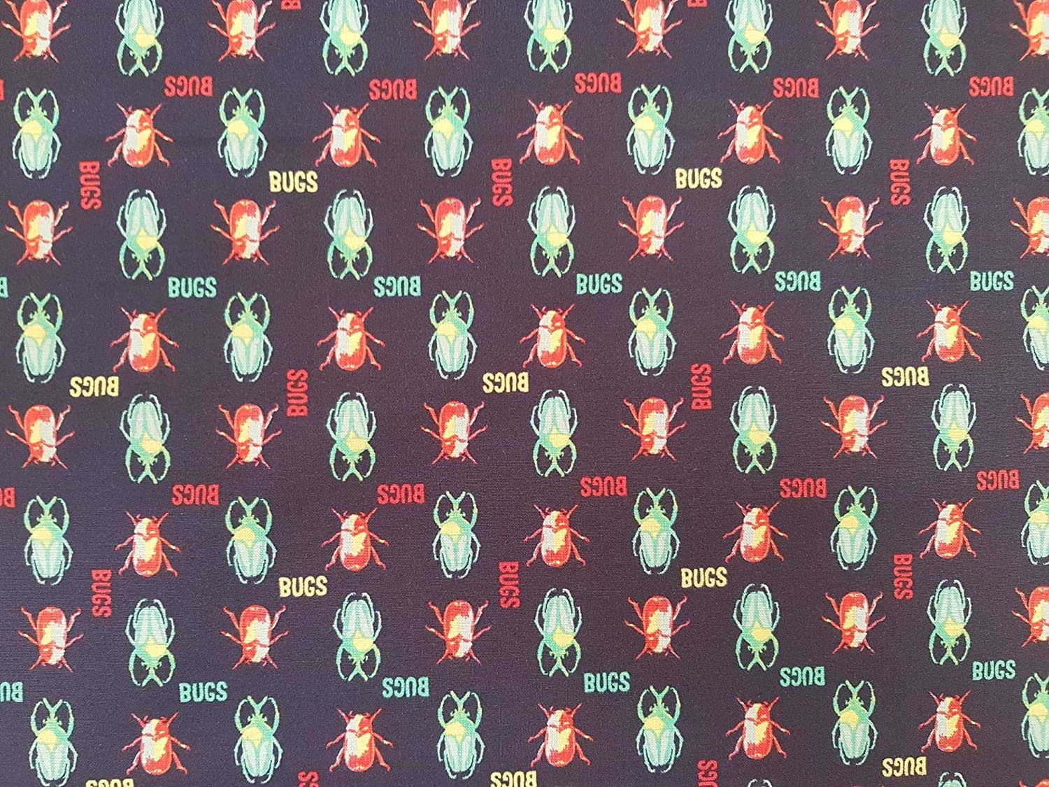 Official Natural History Museum Craft Cotton Print Fabric - Explore The Tropics (Bugs, 1 metre)
