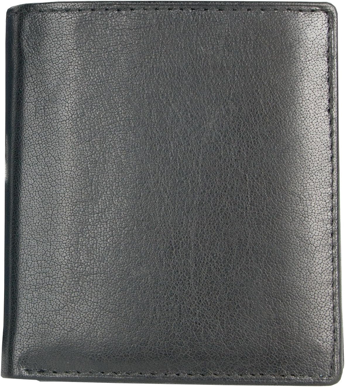 Kristy.X Men's Small Pocket Sized Genuine Leather Wallet, Black