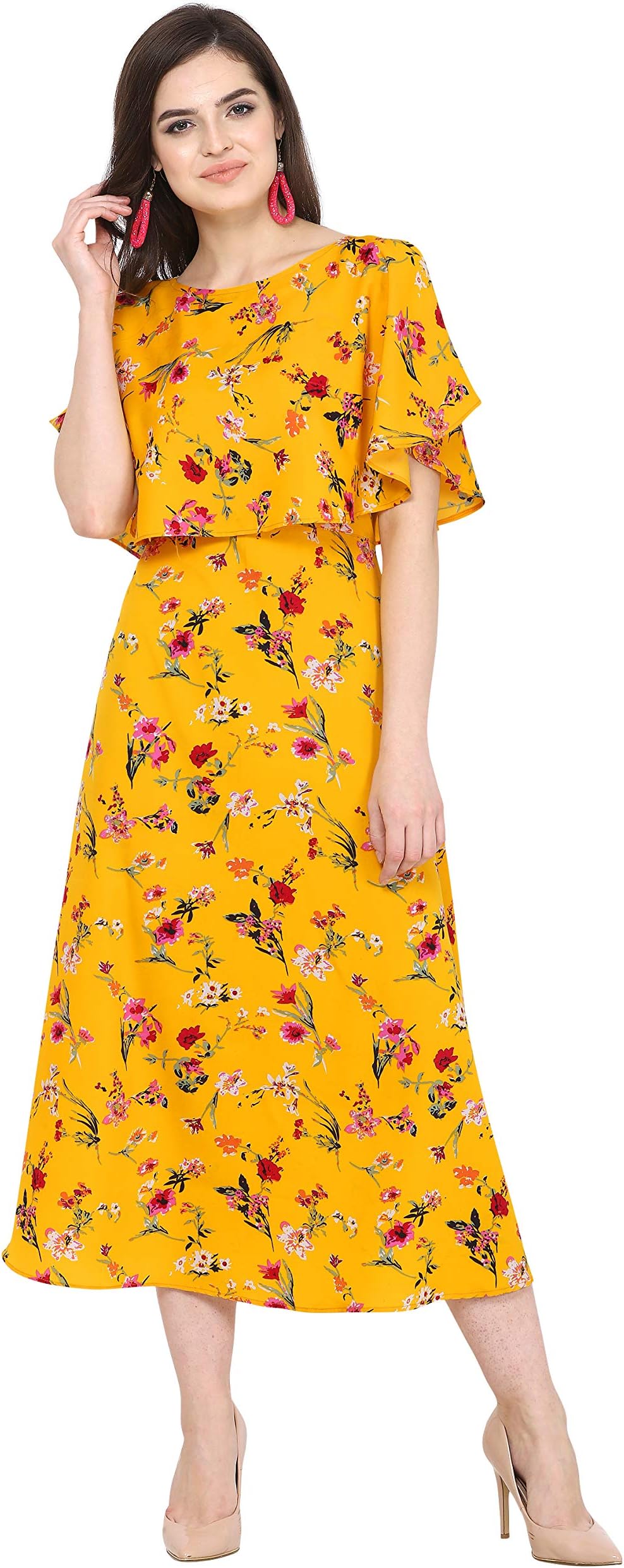 Aahwan Crepe Printed Long Kurtis for Women (AC-1028)