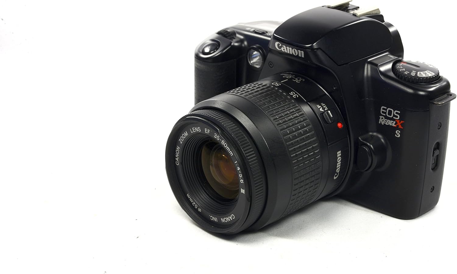 Black Canon EOS Rebel X S 35mm Film SLR Camera Body & Lens Point