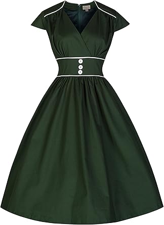 Lindy Bop Polly Carefree Und Cute Vintage 50 S Retro Stil Swing Kleid Swing Kleid Polly Grun Amazon De Bekleidung
