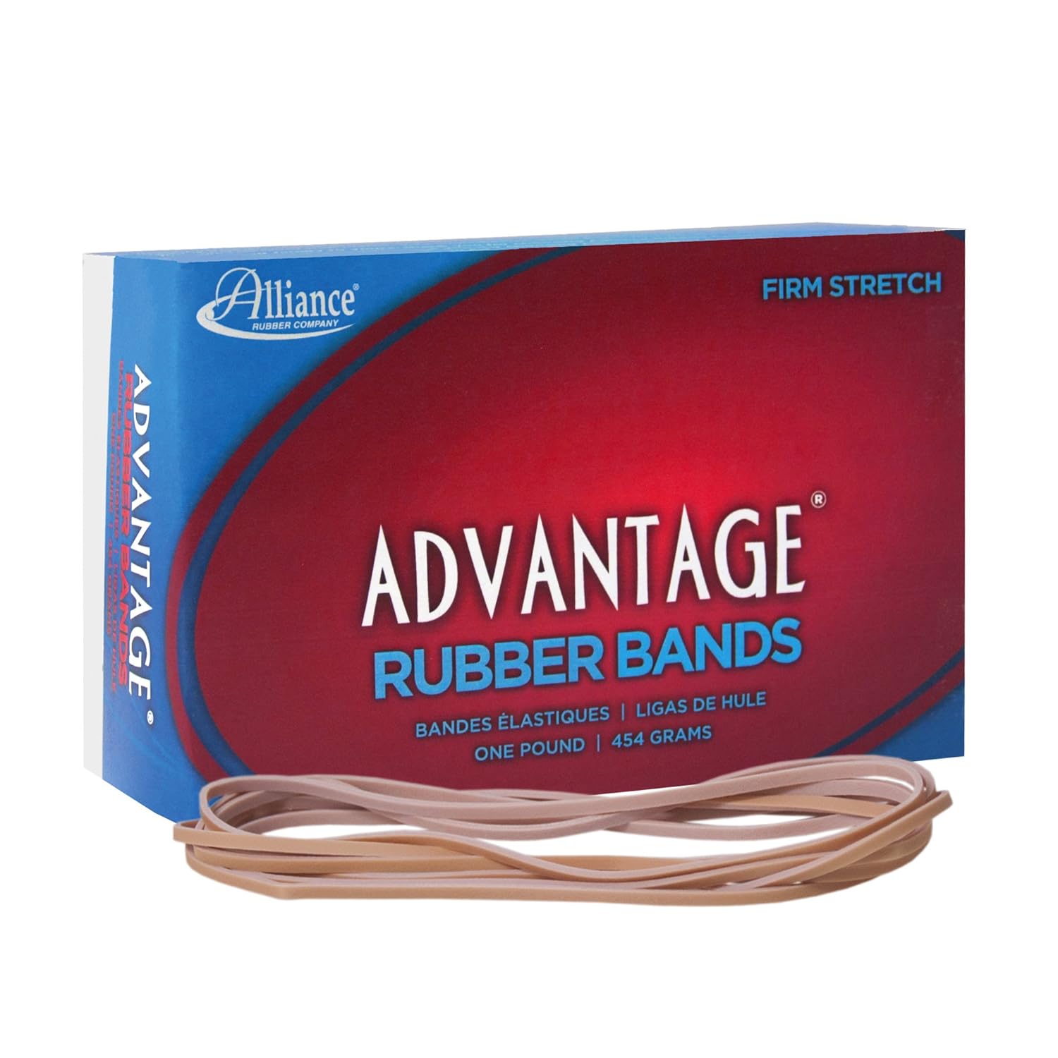 Alliance Rubber 27405 Advantage Rubber Bands Size #117B, 1 lb Box Contains Approx. 200 Bands (7" x 1/8", Natural Crepe) : Office Products