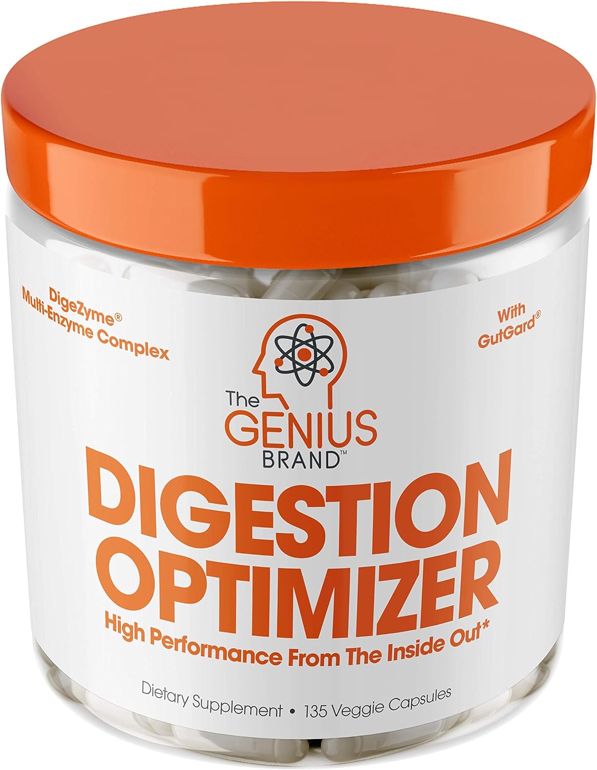 Genius Digestive Enzymes for Digestion & Total Wellness | Restore Gut Heath w/Bromelain, Ginger Root & Prebiotics – Natural Relief Formula for Gas, Heartburn, Constipation | 135 Vegetarian Capsules: Health & Personal Care