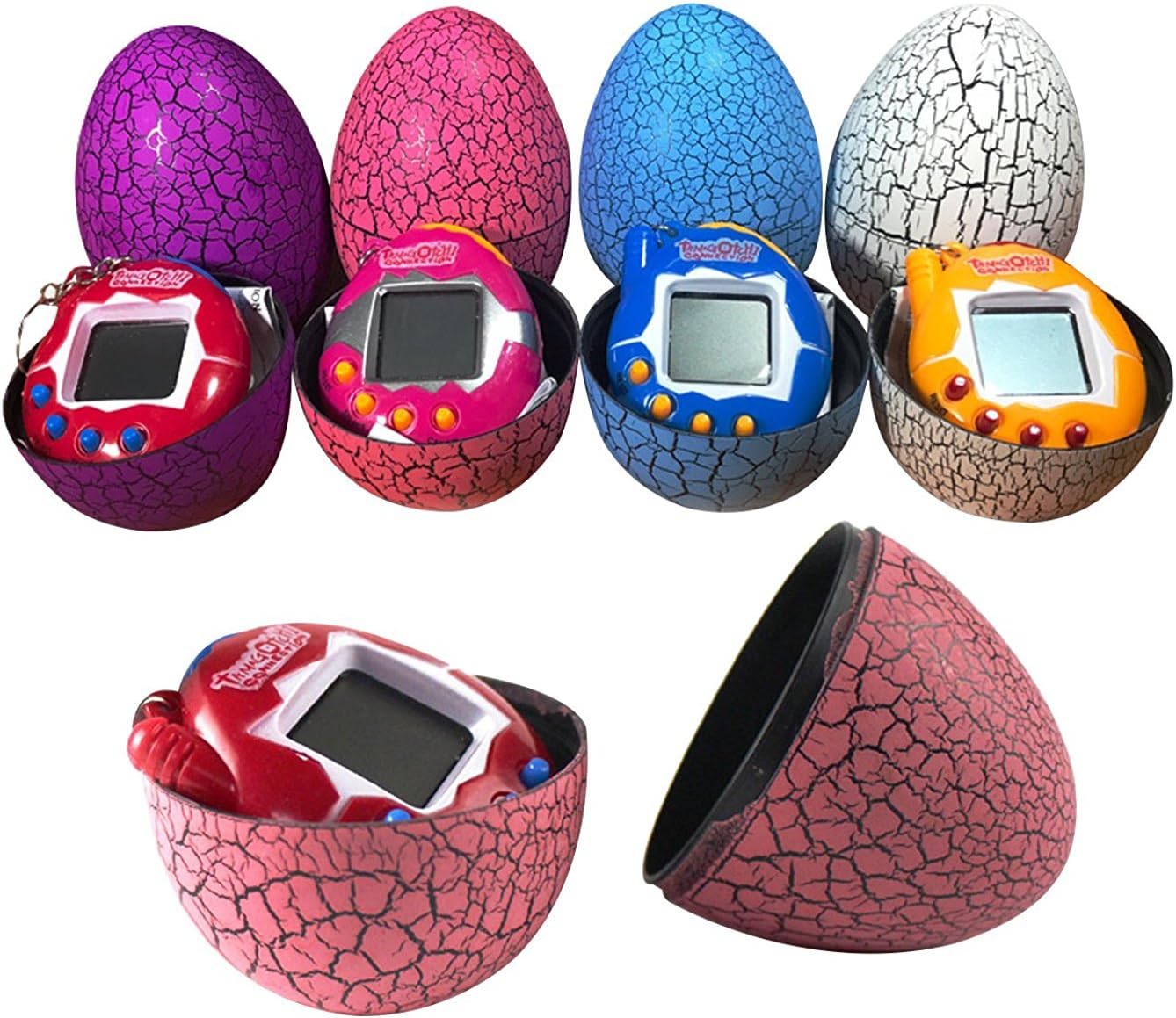 Aitos Virtual Pet,90S Nostalgic Cyber Pets On A Keychain With Dinosaur Egg Digital Pet Mini Hand-Hold Electronic Game Purple