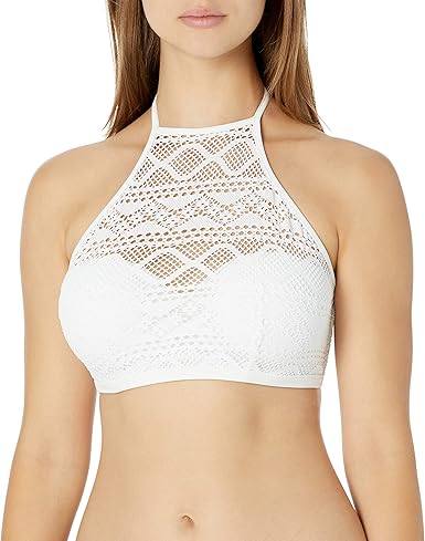 white high neck swim top