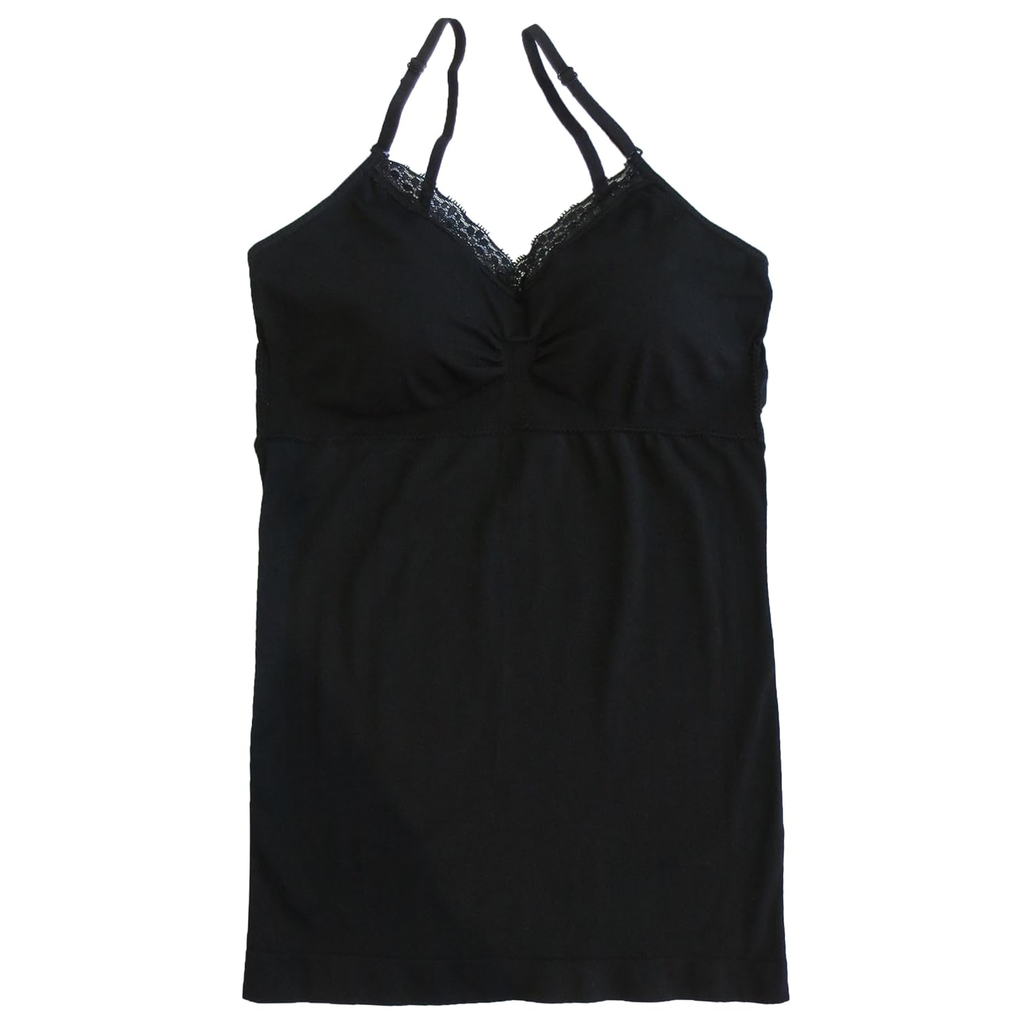 Coobie Seamless Camisole with Shelf Bra and Lace Trim