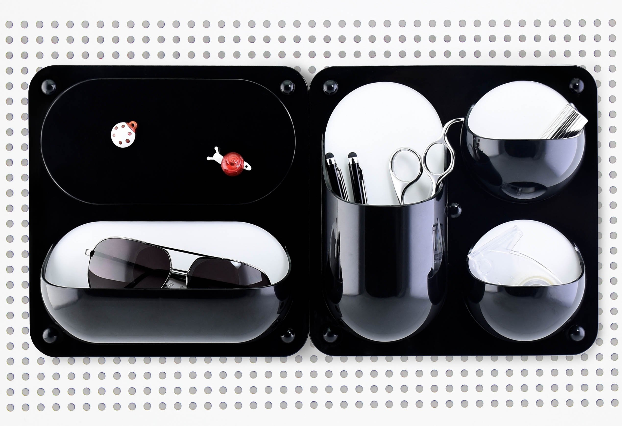 Wall Mounted Organizer for Storing Your Pens, Pencils, Notes, Etc. Multipurpose Personal Organizer that Keeps Your Space Tidy and Improves Productivity. (Black)