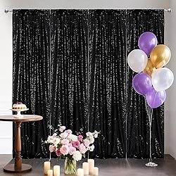 PartyDelight Black Sequin Backdrop Curtains