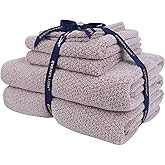 Everplush Diamond Collection 6-Piece Bath Sheet Towel Set, Soft Plush Jacquard Luxury Bath Towels,Highly Absorbent & Fast-Drying Luxury Towels Sets for Bathroom,Shower, or Spa(Brown, Bath Sheet 6PK)