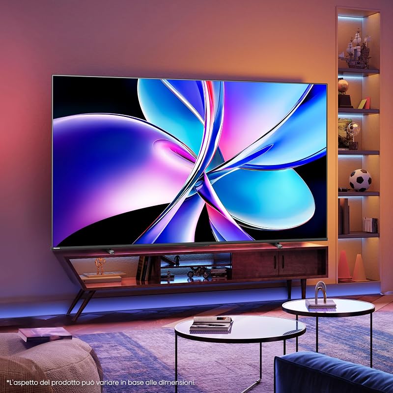 TV 100" QLED 4K 144Hz 100E7Q PRO, Smart TV VIDAA U8, Dolby Vision IQ, HDR 10+ Adaptive, Game Mode, Dolby Atmos, Alexa Built-in, Voice, Tuner DVB-T2/S2 HEVC 10, lativù, 2025