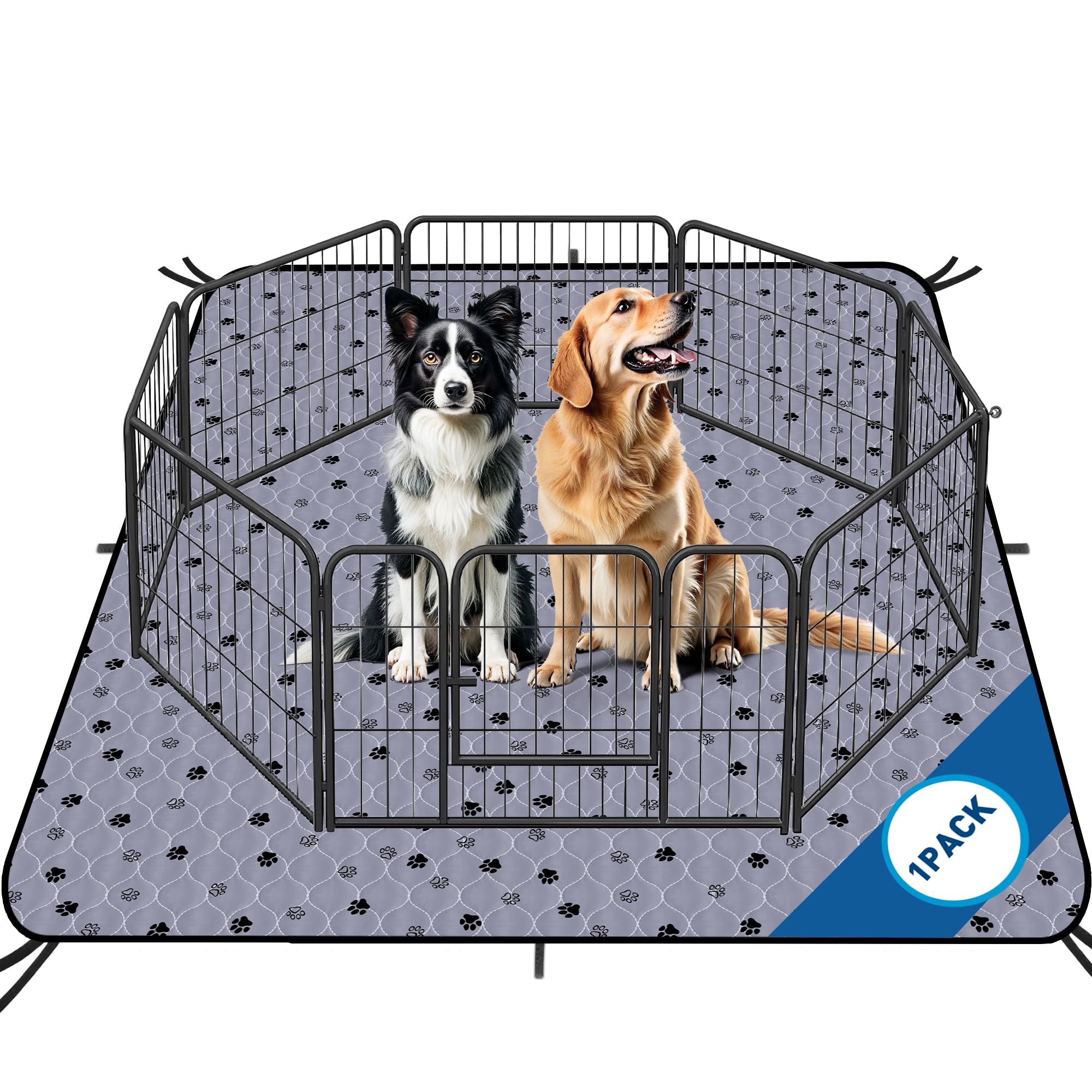 Photo 1 of Fostanfly Washable Pee Pads for Dogs, 72"x72"-1 Pack Extra Large Reusable Potty Pads for Floor, Non-Slip Waterproof Pet Playpen Mat for Puppy/Senior Dog Whelping Incontinence