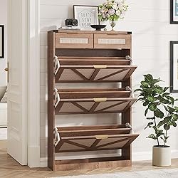Halitaa Shoe Cabinet with 3 Flip Drawers & 2