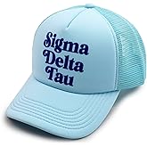 Sorority Shop Sigma Delta Tau Baseball Cap - Mesh Trucker-Style Hat, Padded Front Panel and Snap Closure, Sigma Delta Tau Gifts for Women Blue