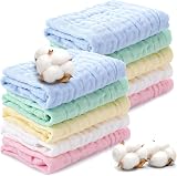 Zuimei 10 Pack Muslin Cloths Baby Washcloths 25x25 cm Cotton Squares