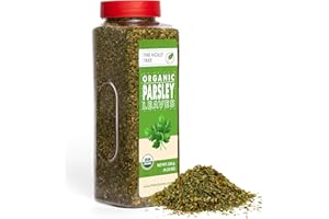 Organic Parsley Flakes 4.23 oz - Organic Dried Parsley Flakes for Cooking & Garnishing - USDA Certified, Kosher, Gluten Free - The Holly Tree