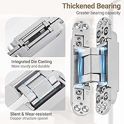 Upgraded Invisible Door Hinges (4 pcs) -6 Inch