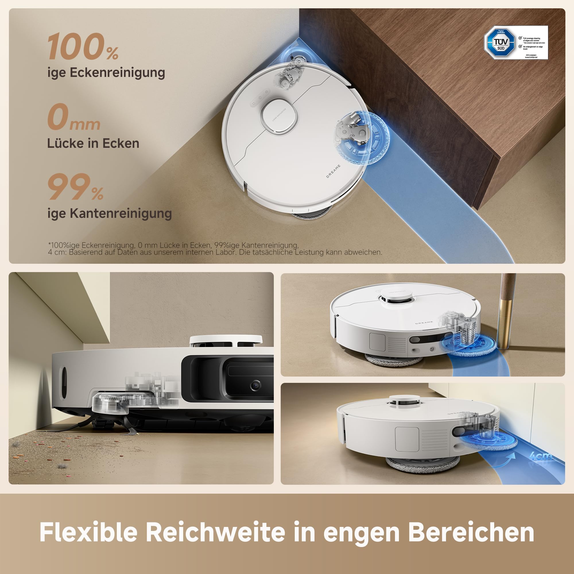 DREAME L10s Ultra Gen 3 Kit Saugroboter mit Wischfunktion mit einer Saugkraft von 25.000 Pa, Seitenbürste und Mopp ausfahrbar, selbstreinigende All-in-One-Dockingstation, Steuerung per App und Sprache 4