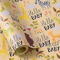 WRAPAHOLIC Rollo De Papel De Regalo Kraft Para Baby Shower