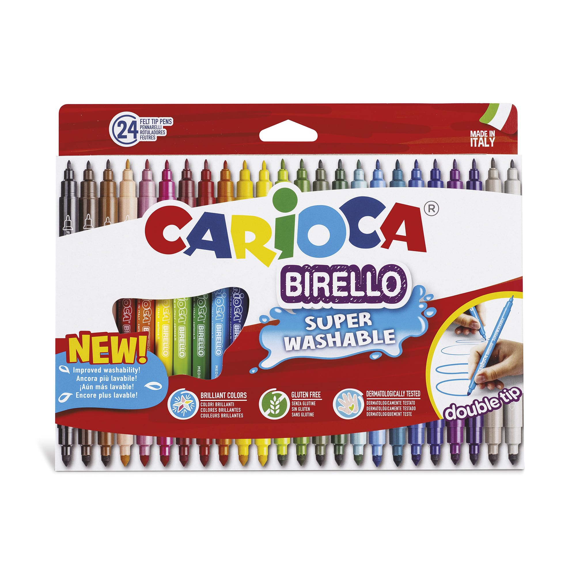 Carioca Birello24 Superwashable Colouring Markers with Double Nib