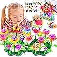 FUNZBO 109pcs Flower Garden Building Toy Set - Spring Toys for 3 4 5 6 7 Years Old Girl, STEM Montessori Educational Toy for Kid Toddler, Sorting & Stacking Building Block Birthday Gift