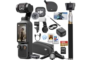 DJI Osmo Pocket 4 Creator Combo, Vlogging Cameras, 4K/240fps Vlog Camera, 3-Axis Stabilization, Active Track 7.0, Mic + Fill Light Included + 128GB Memory, + Selfie Stick + More