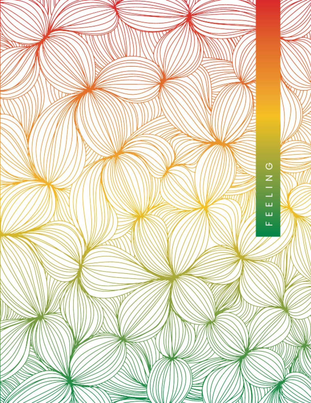 feeling: Dots Grid Notebook Journal, 100 pages, (8.5 x 11 inches) - Red, Yellow, Green - Doodle and feeling