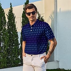 Xdceu Golf Polos for Men - Funny Golf Shirts Print