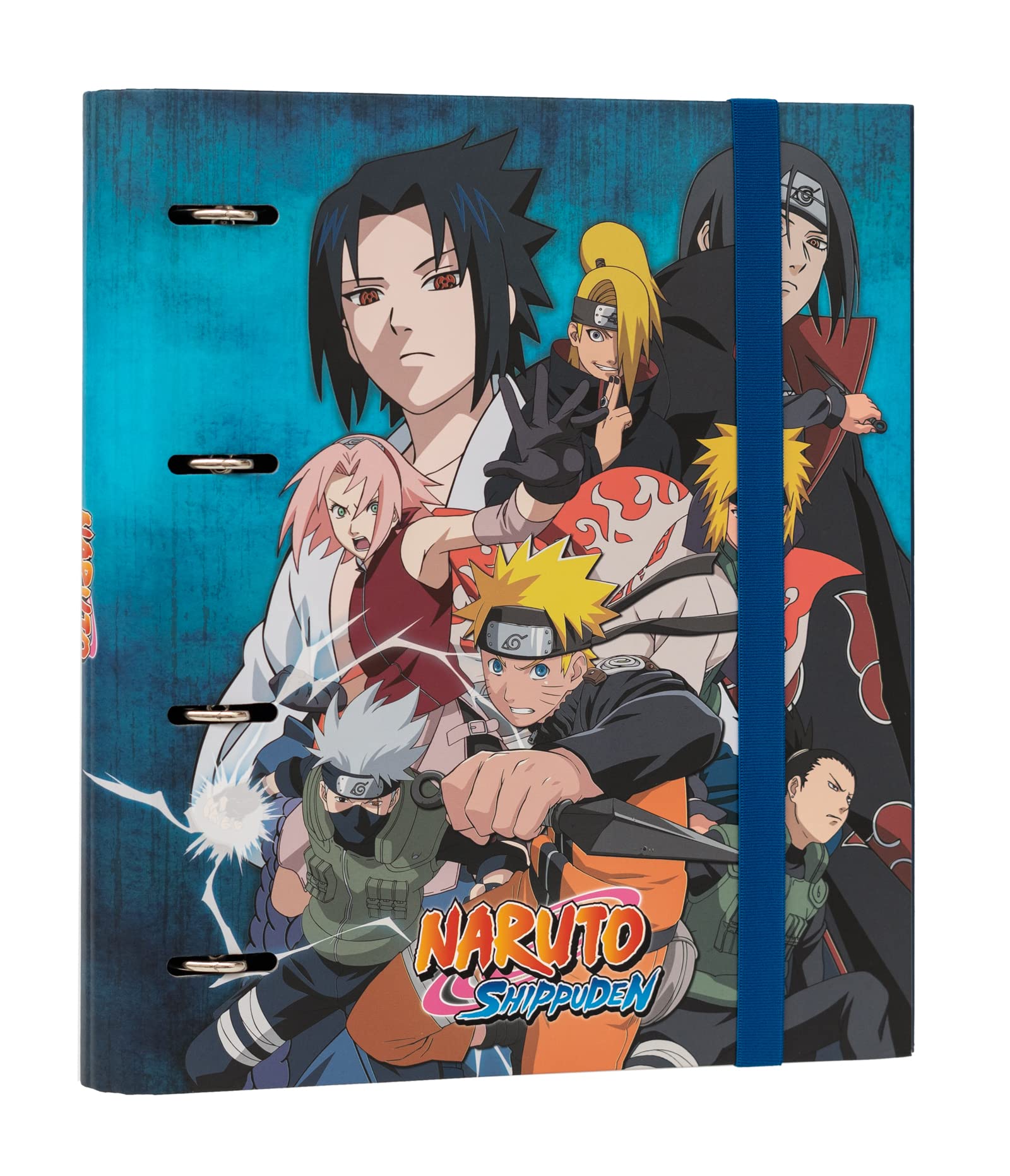 Grupo Erik 4 Ring Binder A4 - Naruto Shippuden | 10.6 x 12.6 inches - 27 x 32 cm - A4 Ring Binder Folder, Document Folder | Naruto Manga Gifts