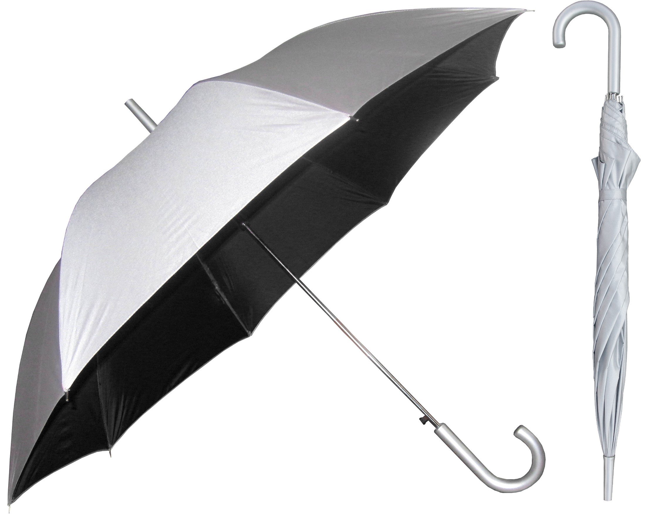 Silver Sunblock Umbrella with Black Lining UV Protection Umbrella for Rain eBay
