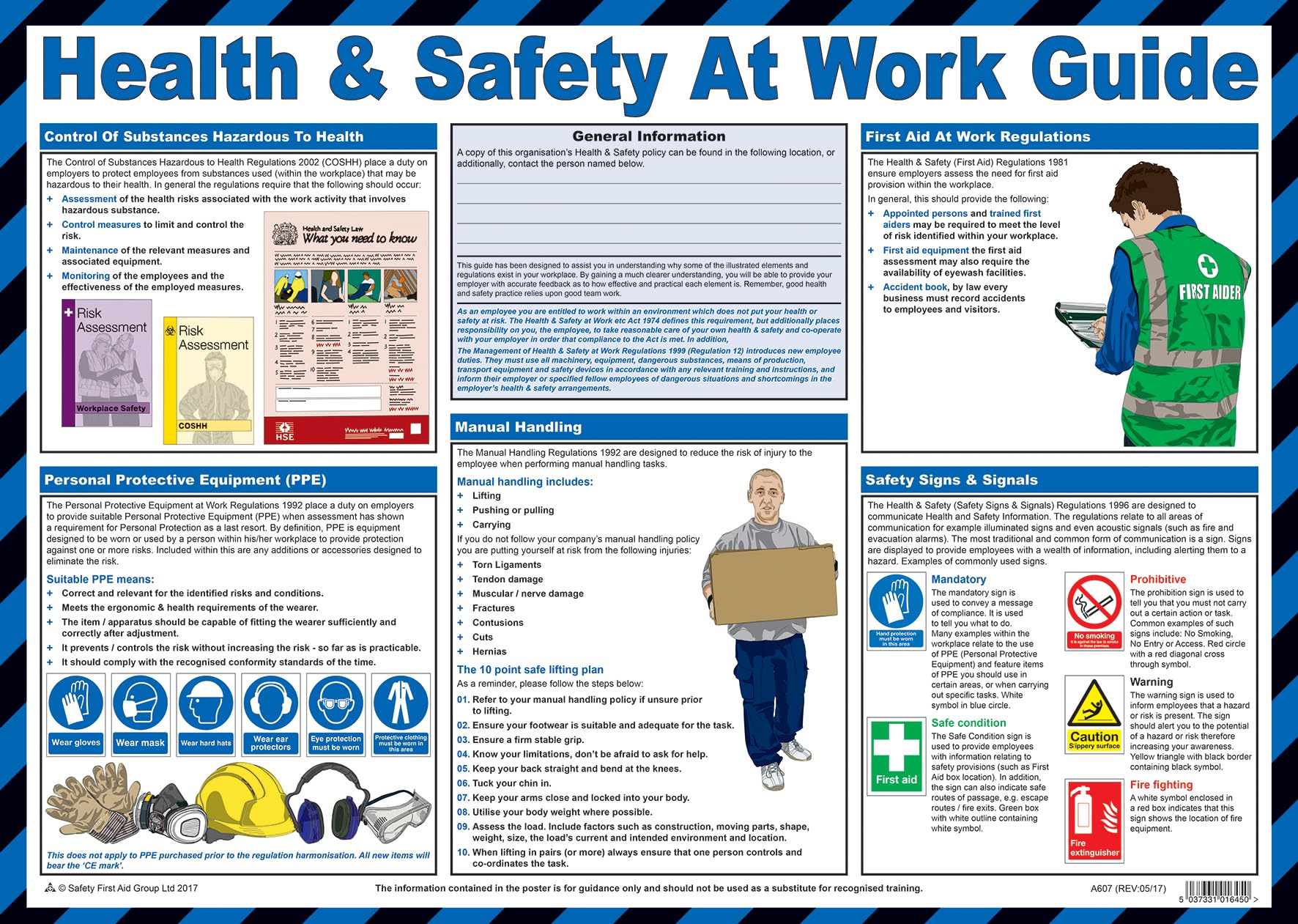 Safety First Aid Group Health & Safety at Work Guide Poster - Laminated (59 x 42 cm) — image 1