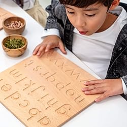 BLUE GINKGO Wooden Alphabet Tracing Board