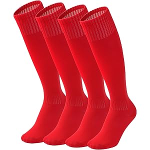 Dxhycc 2 Pairs Kids Youth Baseball Socks Soccer Softball Football Socks | Knee High Sport Athletic Socks for 3-18 Years Boys