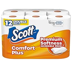 Scott ComfortPlus Toilet Paper, 12 Double
