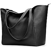 KALIDI Large Tote Bag Vegan Leather Casual Zipper Work Bag Weekender Hobo for Women 23L Oversize Shoulder Travel Purse
