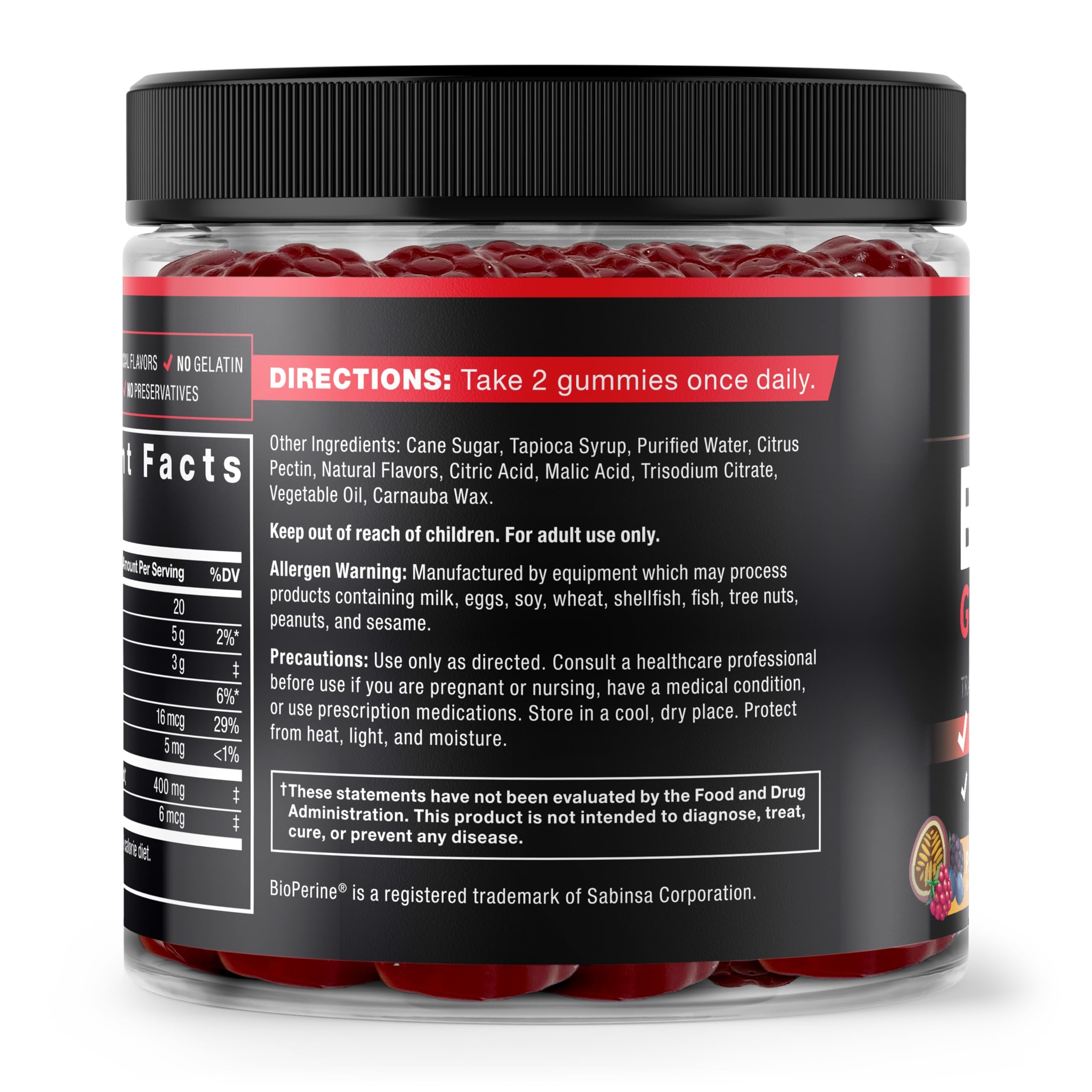 Force Factor Black Maca Gummies for Men & Women, Boost Energy, Strength, Drive & Vitality, BioPerine & Selenium for Superior Absorption, Peruvian Black Maca Root Extract, Passion Berry, 60 Gummies