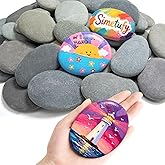 Simetufy Large Rocks for Painting 40 PCS 3.3-4.5Inch River Rocks for Craft | Smooth and Flat Rocks for DIY &amp; Arts, Garden Kindness Decoration