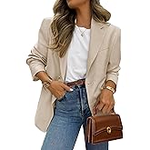 PRETTYGARDEN 2026 Blazers for Women Business Casual Long Sleeve Lapel Open Front Suit Jacket Work Blazer with Pockets