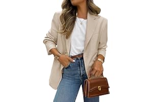 PRETTYGARDEN 2025 Blazers for Women Business Casual Long Sleeve Lapel Open Front Suit Jacket Work Blazer with Pockets