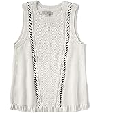 Ann Taylor LOFT Women's Cable Knit Sleeveless Cotton Sweater Tank (X-Large, Ivory)