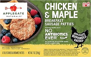 Applegate, Natural Chicken & Maple Breakfast Sausage Patties, 7 oz (Frozen)