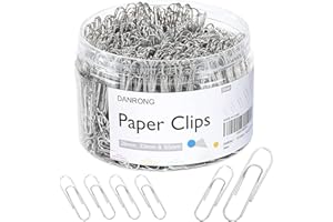 DANRONG 650 PCS Paper Clips Assorted Sizes, Small Medium and Large (1.1", 1.3" & 2"), Paperclips for Office, School, Home Supplies-Silver