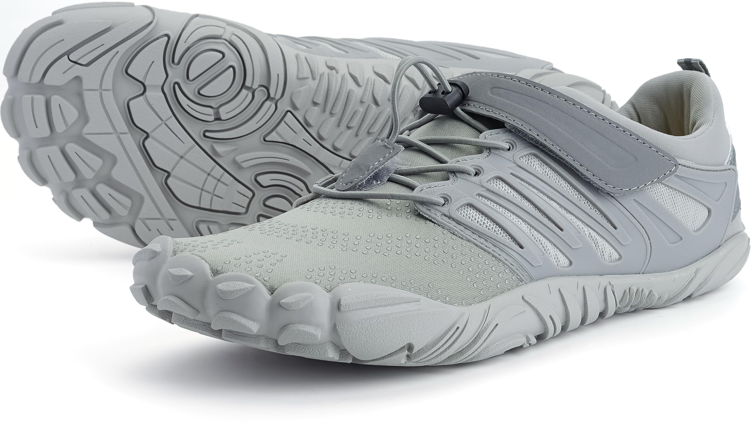 Photo 1 of WHITIN Men's Trail Running Shoes Minimalist Barefoot Minimus Wide Width Toe Box Size 10 Gym Fitness Zero Drop Walking Hiking Trainer All Grey 43