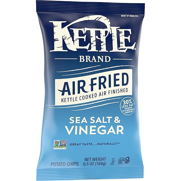 KETTLE BRAND POTATO CHIPS, AIR FRIED SEA SALT & VINEGAR KETTLE CHIPS, 6.5 OZ BAG