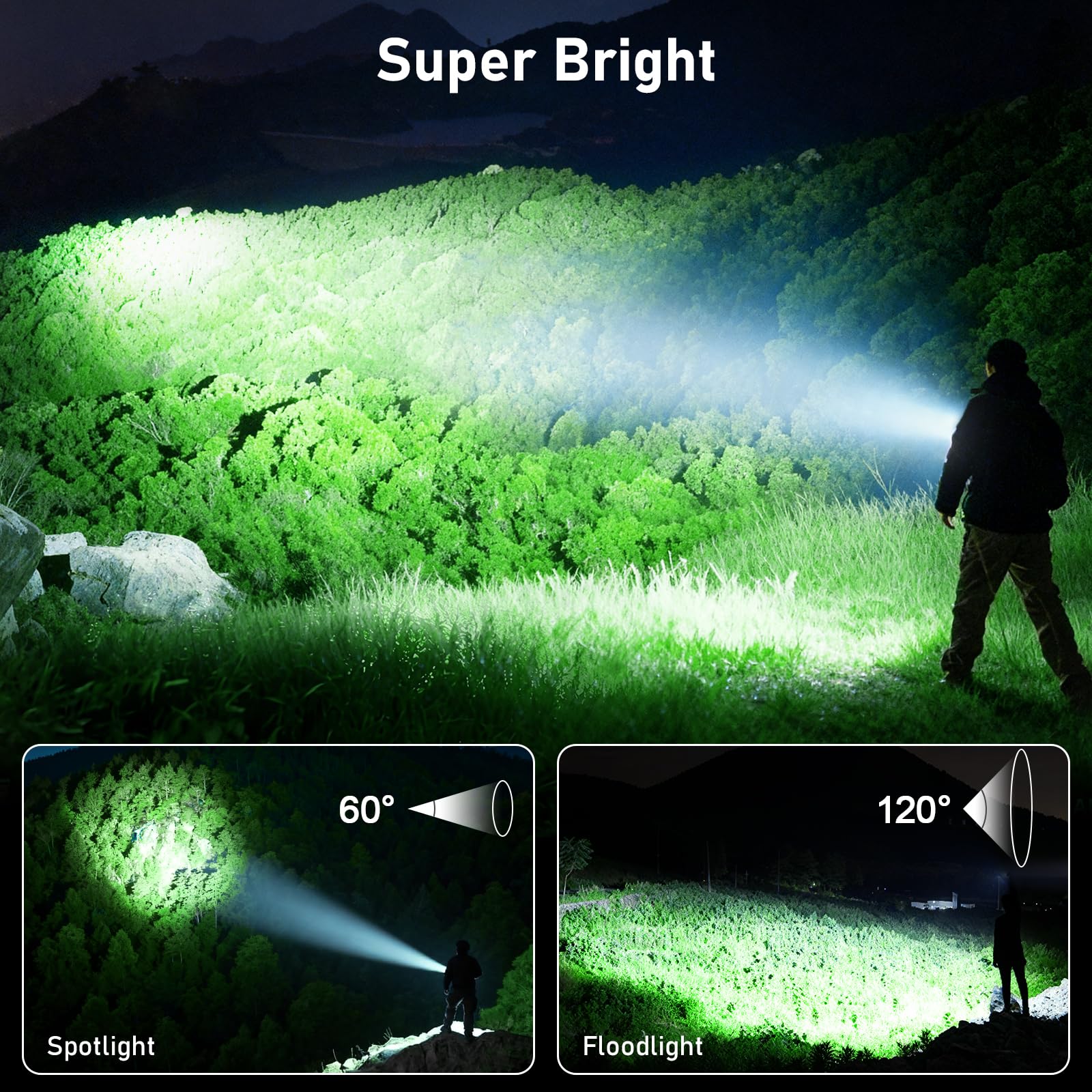 Blukar Taschenlampe LED Aufladbar, 800L Mini Clip LED Taschenlampen mit Flutlicht & Spotlicht & Rotlicht, EDC Hell Flashlight mit 5 Lichtmodi, Wasserdicht und Lange Dauer für Camping Outdoor Notfäll 4
